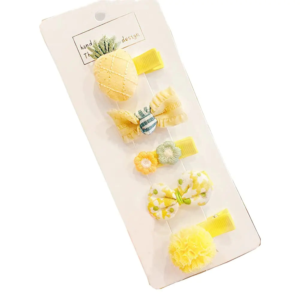 LNGLAT 5pcs Baby Bows Hair Clips Toddler Girls Cute Hair Clips Hair Accessories for Kids Teens