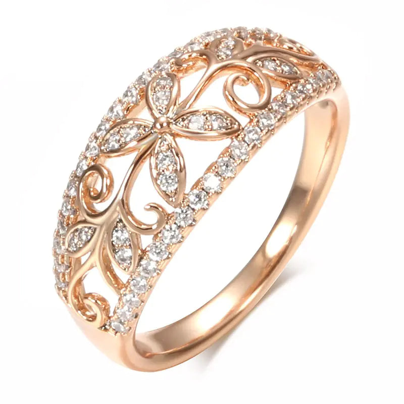 Fashion Copper Plated Gold Crystal Bracelet Ring
