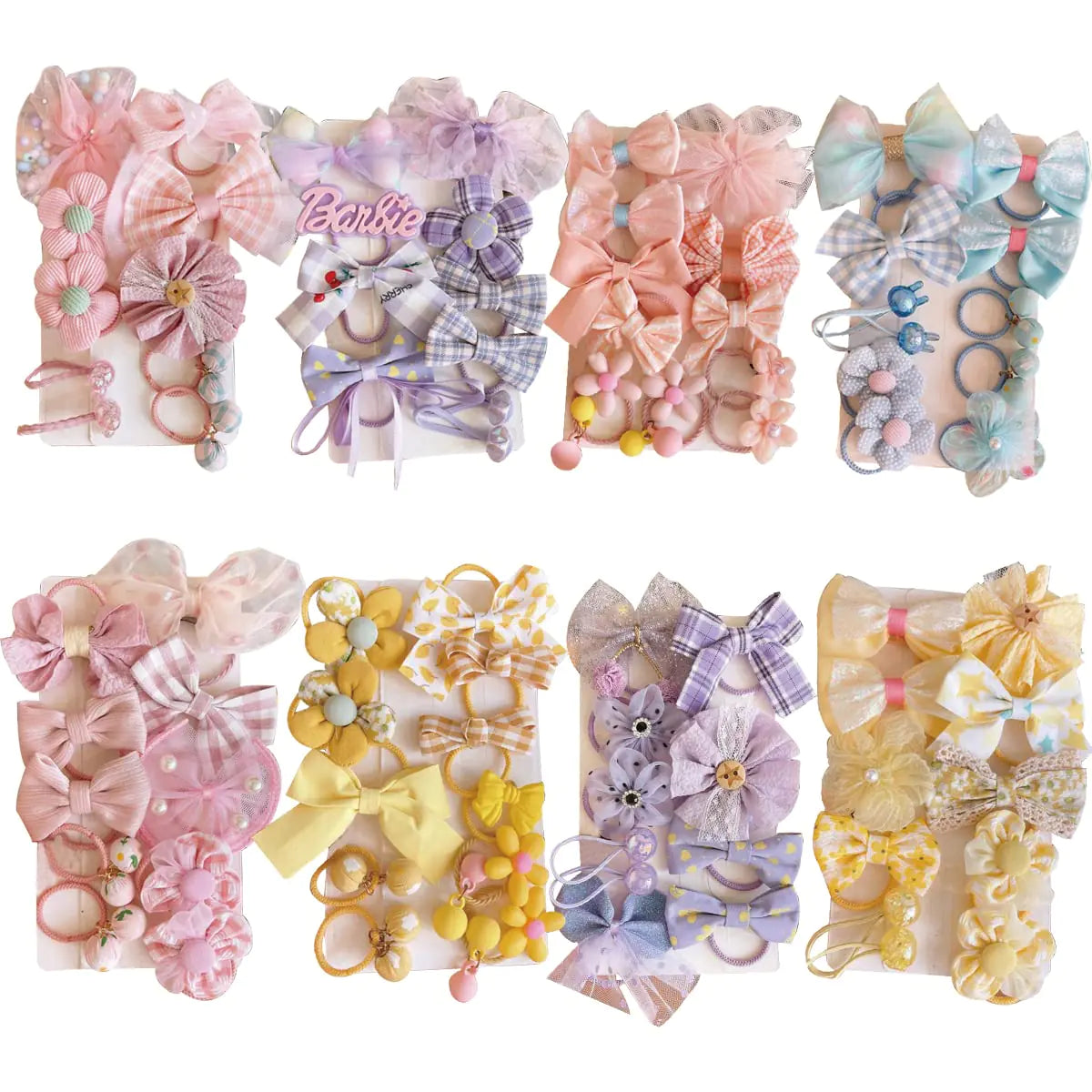 FZBNSRKO 44pcs Colorful Flower Hair Ties Handmade Hair Bows Ties/Cute Girls Hair Tie/Colorful Elastic Kids Hair Ties for Baby Girls Infants Toddlers(Random Style Mixed Style-1)