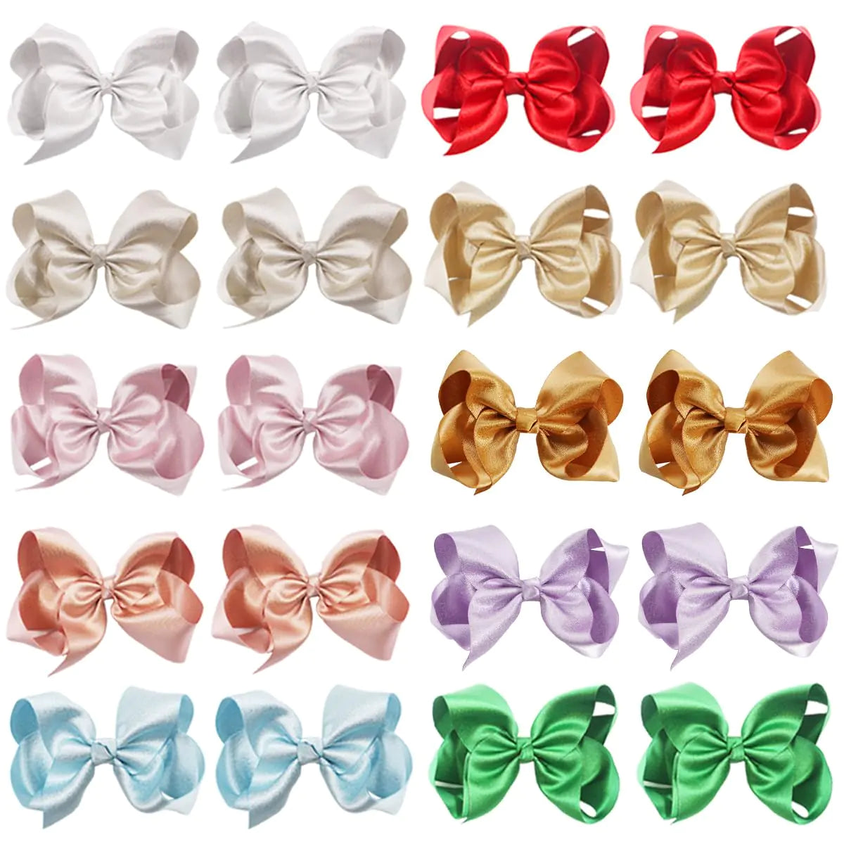 20PCS Baby Girls Glitter Grosgrain Ribbon Hair Bows Clips 4.5Inch Hair Bows Alligator Hair Clips Hair Accessories for Girls Toddlers Kids In Pairs