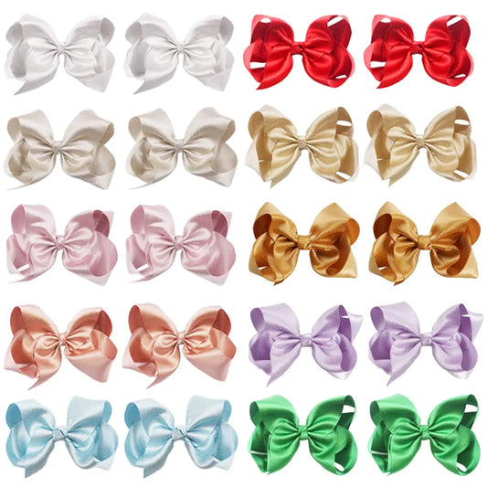 20PCS Baby Girls Glitter Grosgrain Ribbon Hair Bows Clips 4.5Inch Hair Bows Alligator Hair Clips Hair Accessories for Girls Toddlers Kids In Pairs