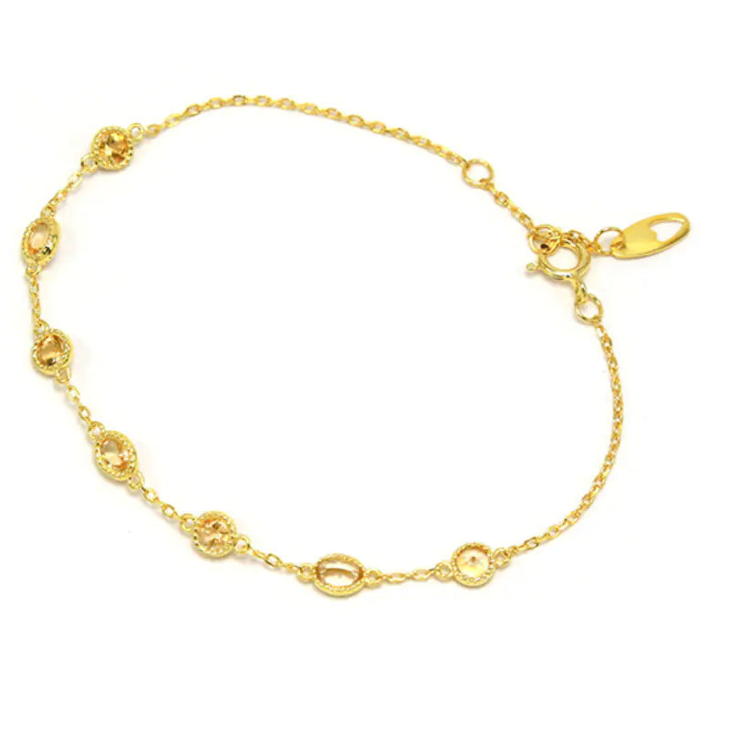 Luxury Blue Topaz Bracelet for Women, Gold-Plated 925 Silver