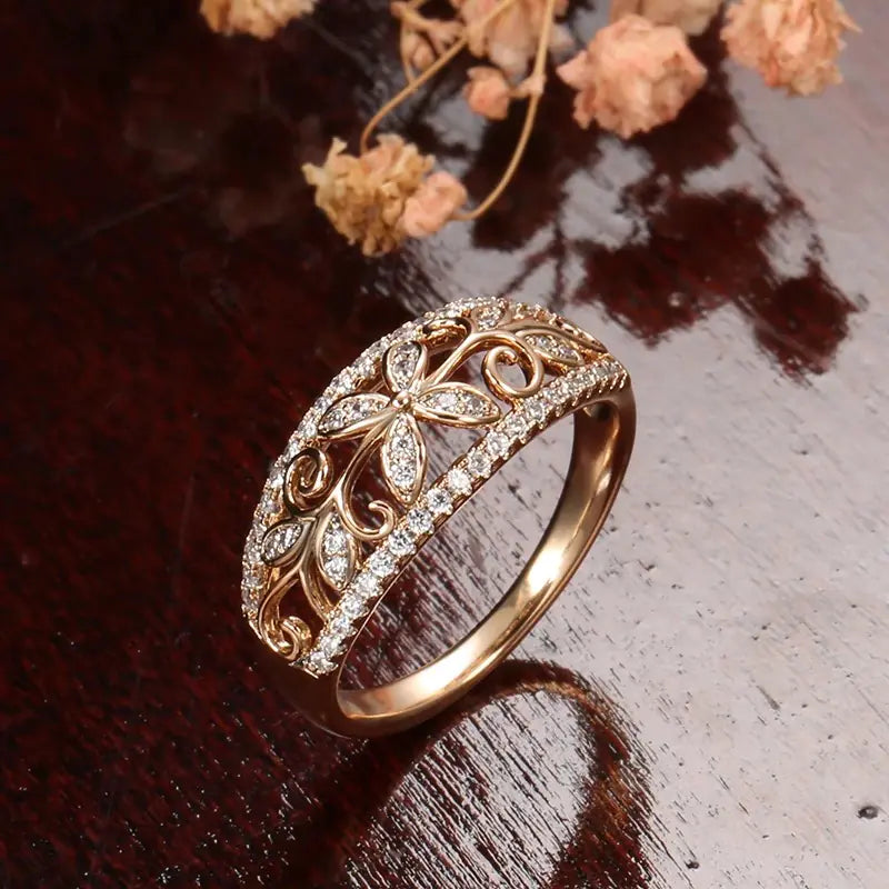Fashion Copper Plated Gold Crystal Bracelet Ring
