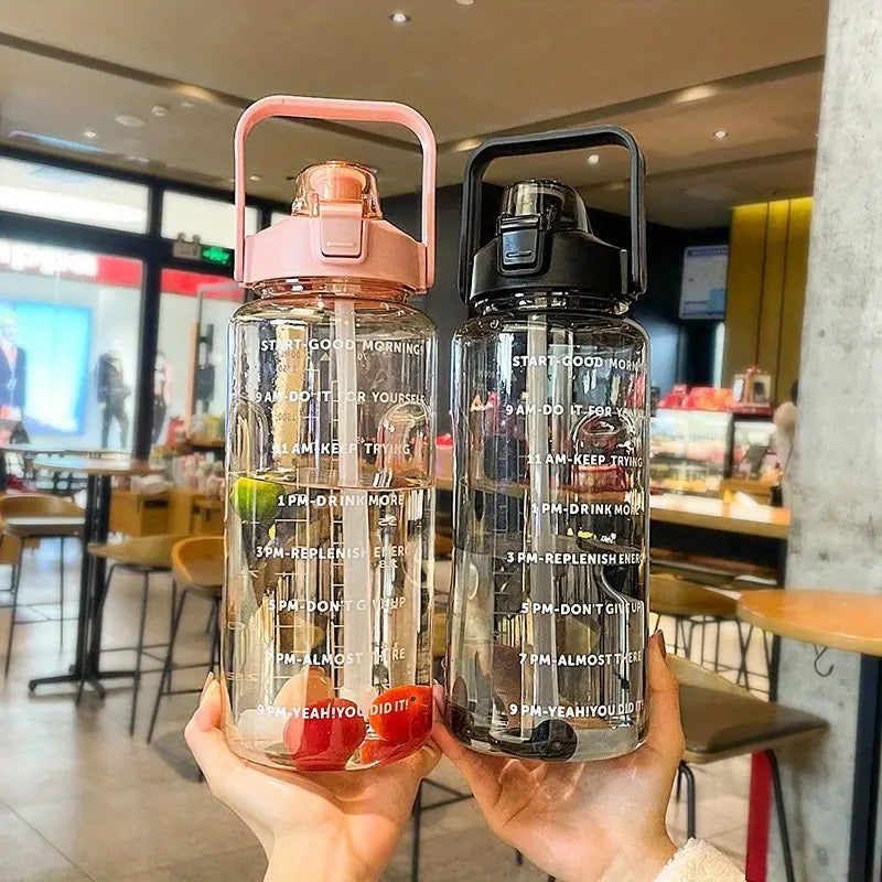 64OZ Motivational Water Bottle with Time Markings