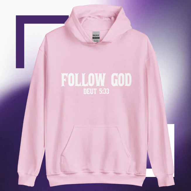 Velvet Digital Letter Hoodie - Christ Follow God Design