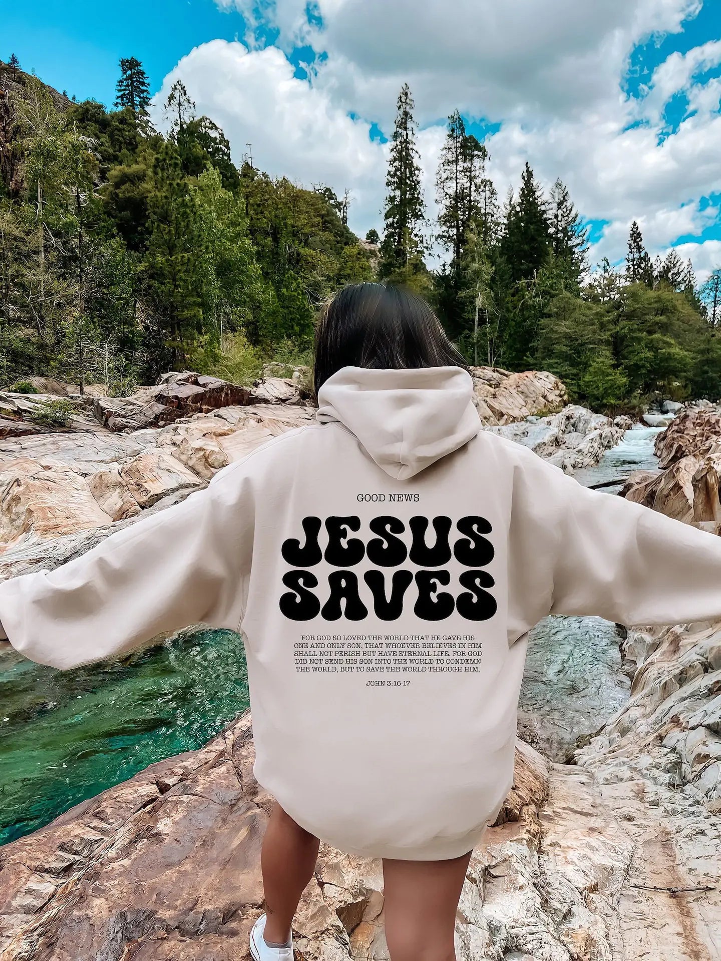 Jesus Saves Hoodie with Bible Verses for Church