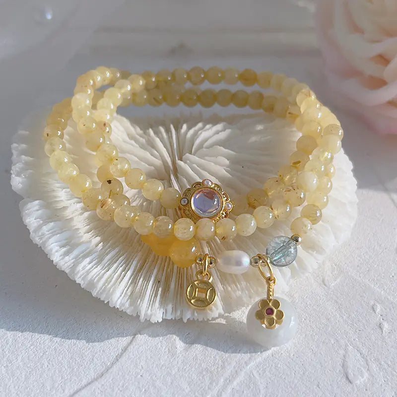 Gold Crystal Wealth Transfer Bracelet