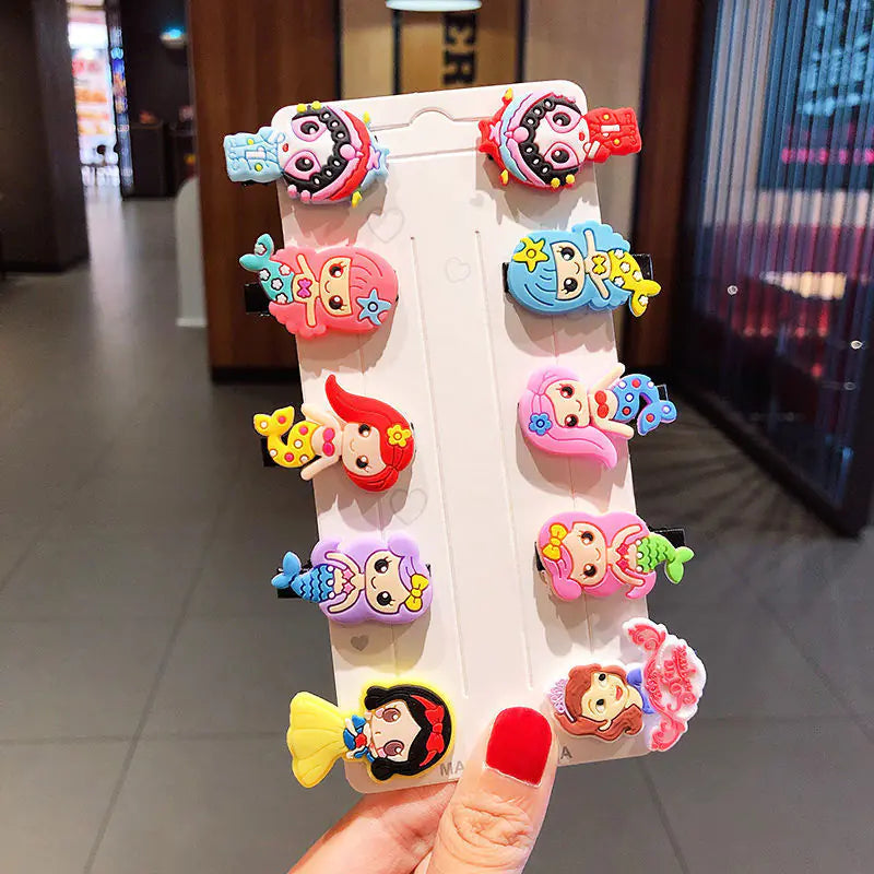 10PCS Cute Cartoon Ice Cream Hair Clips for Kids