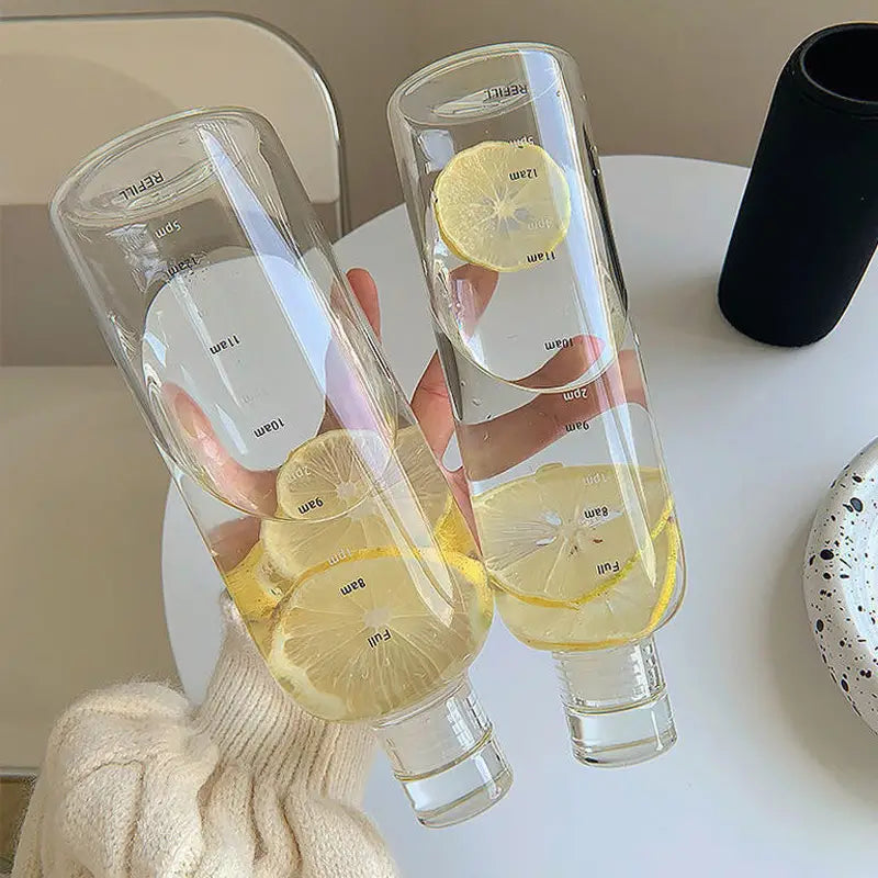 16.9oz Clear Plastic Time Scale Sports Water Bottle