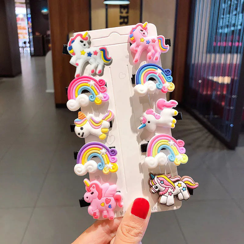10PCS Cute Cartoon Ice Cream Hair Clips for Kids