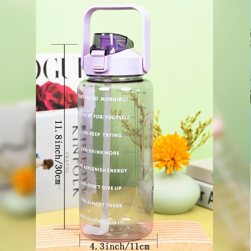 64OZ Motivational Water Bottle with Time Markings